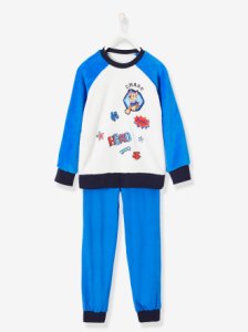 Vertbaudet Dual fabric paw patrol® pyjamas for boys blue medium solid with design