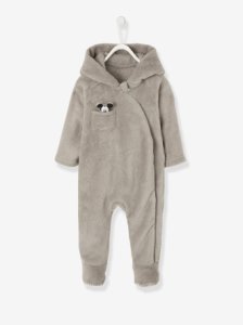 Vertbaudet Mickey® onesie in polar fleece for babies grey light solid