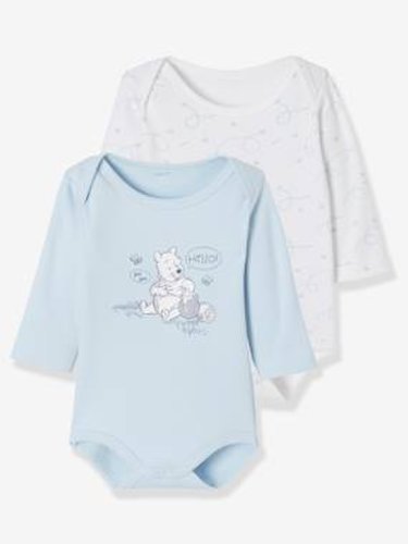 Pack of 2 Disney® Bodysuits, Winnie the Pooh Motif blue light solid with design