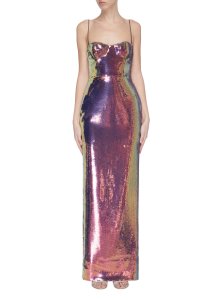 Alex Perry Iridescent sequin corset gown