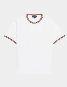 Mens Aquascutum Mercer Short Sleeve Tipped T-Shirt - Exclusive - Exclusively to Tessuti White, White