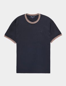 Mens Aquascutum Mercer Short Sleeve Tipped T-Shirt - Exclusive Navy blue, Navy blue