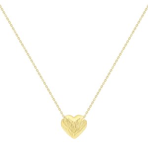 Tjh Collection 9ct gold diamond cut heart pendant 1.19.6344