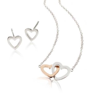 Daisy London Intertwined Hearts Necklace Earring Gift Set VD002