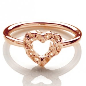 Rachel Galley Rose Gold Plated Small Love Heart Ring H301RG-MD