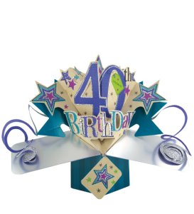 Prestige Flowers 40th birthday pop card