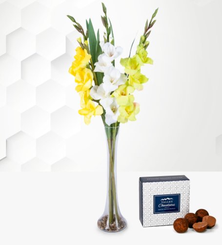Prestige Flowers Gorgeous silk gladioli - free chocs
