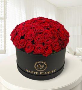 Grand Gesture - Luxury Red Roses - Roses in a Hat Box - Luxury Flowers - Luxury Roses - Hat Box Flowers