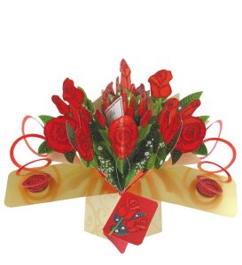 Prestige Flowers Red roses pop card