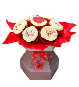 Valentine's Cupcake Bouquet - Cupcake Delivery - Send Cupcakes - Send Cupcakes Online - Cupcake Gifts