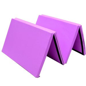 4' x 10' x 2 Thick Folding Panel Aerobics Exercise Gymnastics Mat-Purple