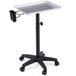 Costway Equipment salon spa tray beauty trolley with appliance holder-silver