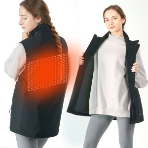 Costway Men' & women' electric usb heated sleeveless vest-black-m