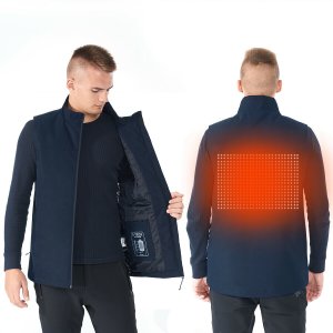 Costway Men' & women' electric usb heated sleeveless vest-navy-xl