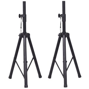 Costway Pair of tripod speaker stands with carry bag & cables