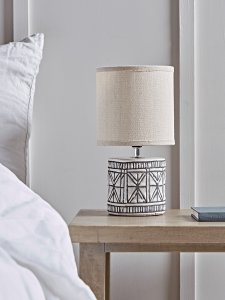 NEW Geometric Glazed Bedside Lamp
