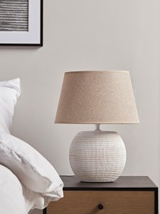 NEW Rustic Ceramic Table Lamp - Grid