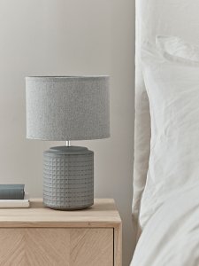 NEW Textured Bedside Lamp - Grey