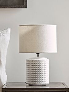 NEW Textured Bedside Lamp - White