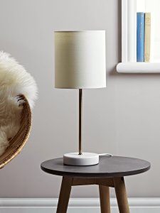 Small Marble Base Table Lamp - Brass