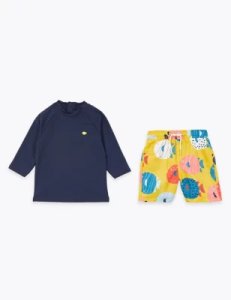 Marks & Spencer 2 piece fish print outfit (2-7 years) multi-coloured