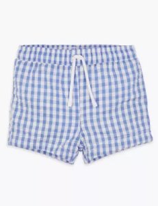 Checked Swim Shorts (0-3 Yrs) blue