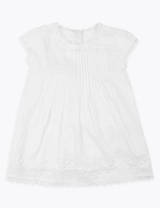 Cotton Dress (0-3 Yrs) white