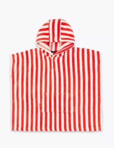 Cotton Lifeguard Poncho Hooded Towel (2-7 Years) red