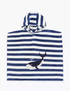 Cotton Striped Poncho (2-7 Years) blue