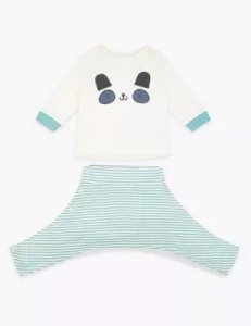 Marks & Spencer Hip dysplasia panda outfit (7lbs-12 mths) cream