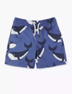 Whale Print Swim Shorts (2-7 Years) red