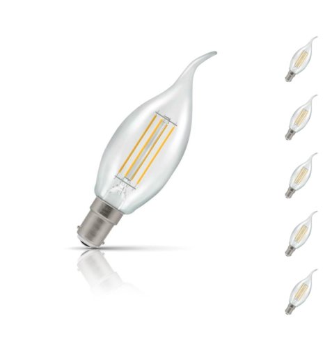 Crompton Candle LED Light Bulb Bent Tip B15 5W (40W Eqv) Warm White 5-Pack