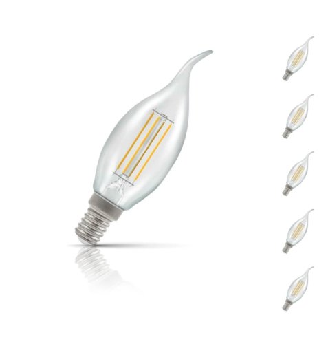 Crompton Lamps Crompton candle led light bulb bent tip e14 5w (40w eqv) warm white 5-pack