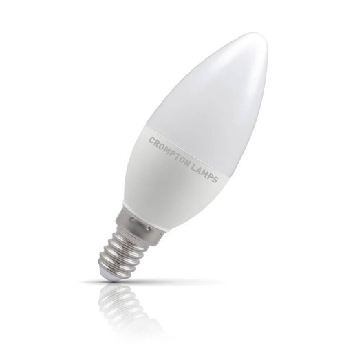 Crompton Candle LED Light Bulb Dimmable E14 5W (40W Eqv) Cool White Opal