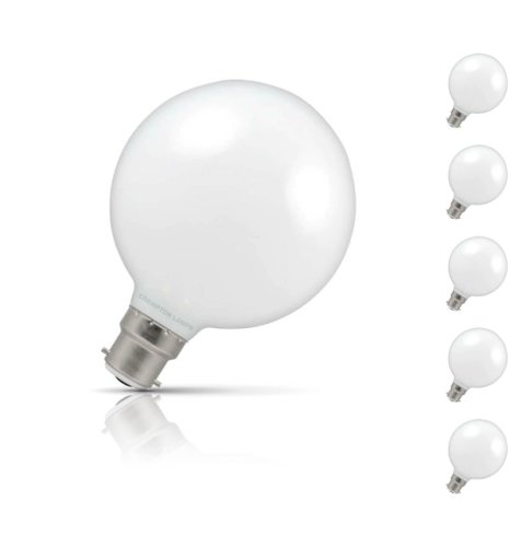Crompton Lamps Crompton globe led light bulb g95 b22 7w (60w eqv) warm white 5-pack