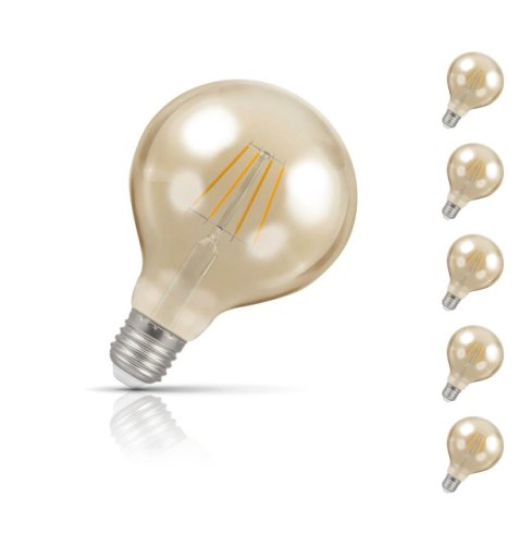 Crompton Globe LED Light Bulb G95 E27 5W (40W Eqv) Warm White 5-Pack Vintage