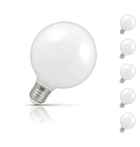 Crompton Lamps Crompton globe led light bulb g95 e27 7w (60w eqv) warm white 5-pack