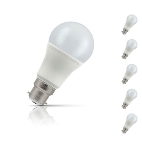 Crompton GLS LED Light Bulb B22 11W (75W Eqv) Warm White 5-Pack Opal