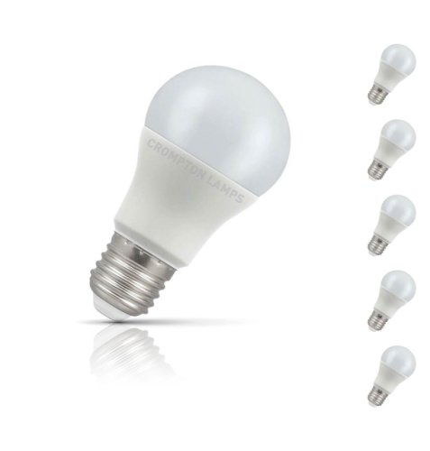 Crompton Lamps Crompton gls led light bulb e27 8.5w (60w eqv) warm white 5-pack opal