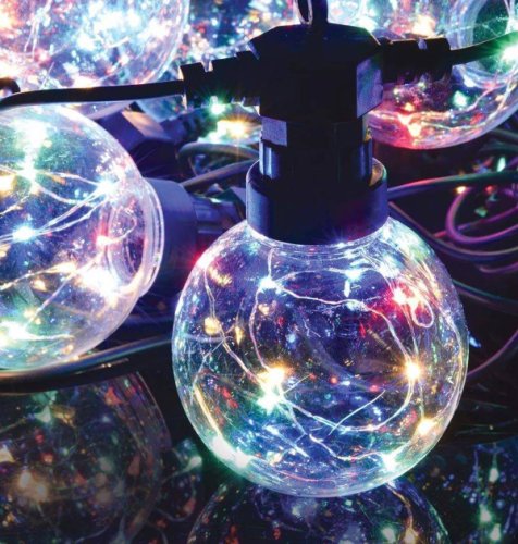 Lyyt LED Festoon Light 7.5 Metre Multi-Coloured Waterproof (10 Lights)