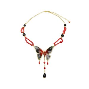Bellus Domina - Butterfly & Coral Necklace