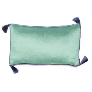 Bivain - Jade Velvet Rectangular Cushion With Tassels