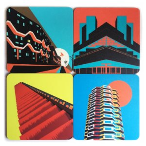 Eye for London Prints - Brutalist London Coaster Set
