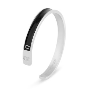 Florence London - 'Q' Men's Initial Cuff - Black and Silver