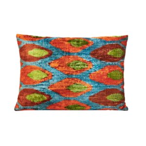HERITAGE Geneve - Circle Dot Brown Velvet Ikat Heritage Style Sofa Cushion