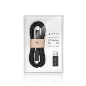 Le Cord - Usb Type C With Usb-A Adapter Black