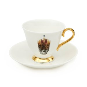 Melody Rose London - Skull In Red Crown Teacup & Saucer