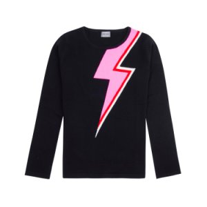 Orwell + Austen Cashmere - Bowie Sweater In Black & Pink