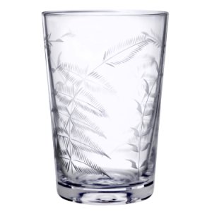 The Vintage List - Six Hand-Engraved Crystal Tumblers With Ferns Design