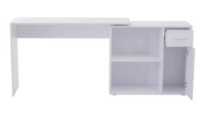 Mhstar Uk Ltd Homcom rotating l-shaped corner computer desk with drawers